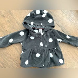 Carter’s - baby girl, 6 month, fleece polka dot jacket